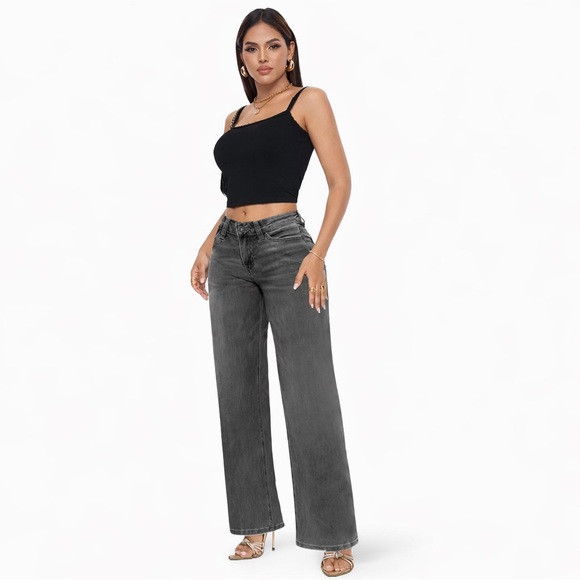 Denim - Viral TikTok Curve Hugging Women's baggy Gray Jeans